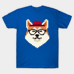 Akita Inu Pixel Art Dog Lover Shiba Retro T-Shirt